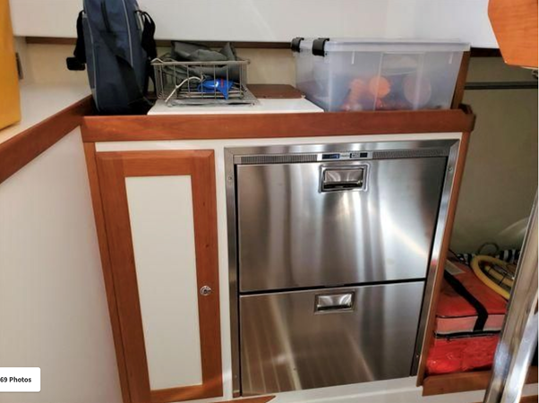 DEFY GRAVITY, 2018 Sabre 48 Flybridge Sedan, Additional Freezers in Third Cabin