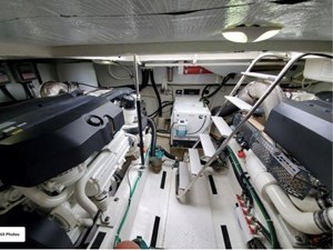 DEFY GRAVITY, 2018 Sabre 48 Flybridge Sedan, Engine Room Looking Aft