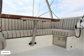 DEFY GRAVITY, 2018 Sabre 48 Flybridge Sedan, Flybridge Table Detail