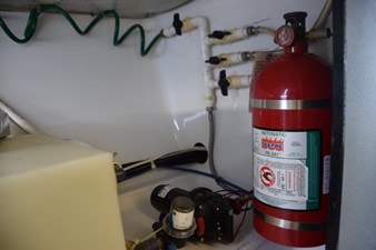 Engine room fire suppression system and fresh water pump