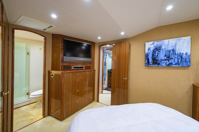 Master stateroom TV and dresser