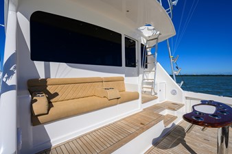 Seven step ladder from mezzanine step to flybridge