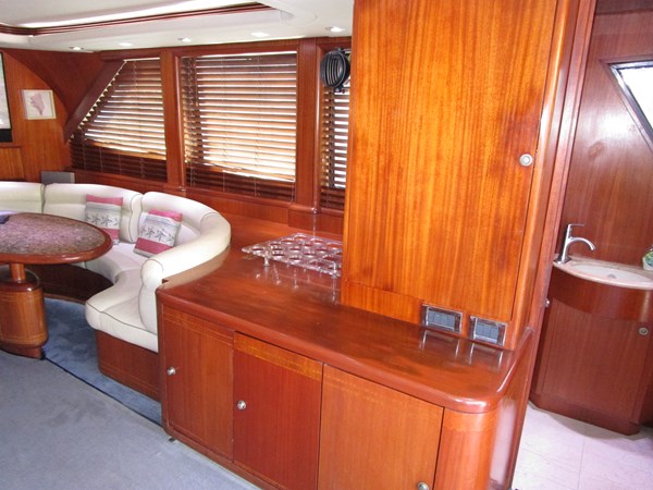 Salon to starboard with electrical panel