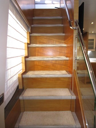 Lower helm galley steps to flybridge