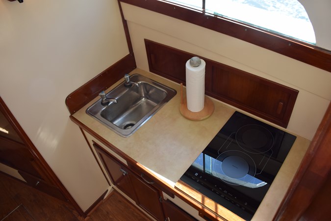 Galley with new glass stovetop