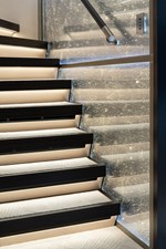 Gold and crystal backlight stair wall