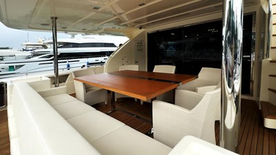 2015 Ferretti Custom Line 100 - Aft deck dining area