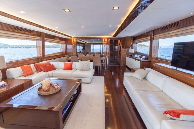 Main Saloon with Pop up TV