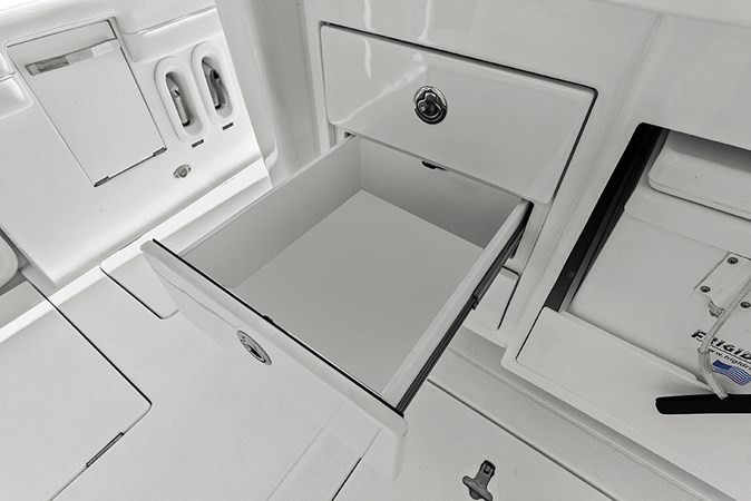 Drawers on aft port summer kitchen