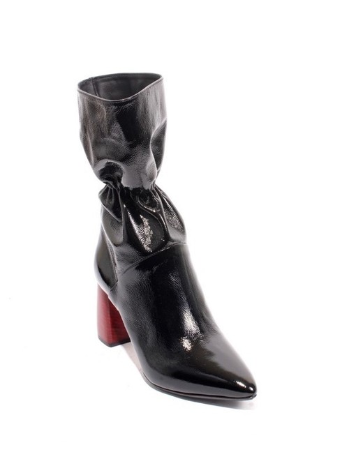 mid calf patent leather boots