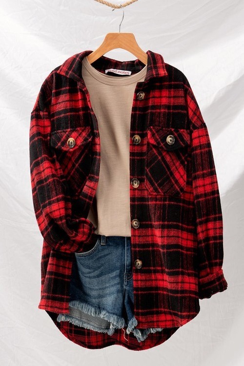 red checkered jacket