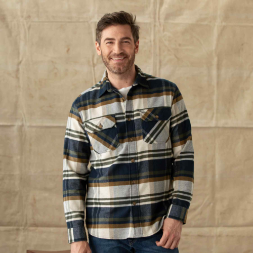 Burnside Flannel: Green/Navy Plaid 