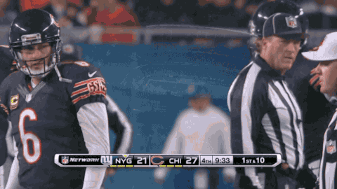 Jay Cutler Lets Ref Know He Has Blown 2 Calls Tonight