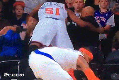 Metta World Peace Crashes into Kid While Diving into Crowd for Loose Ball