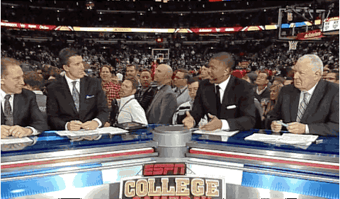Fan Dances Behind Broadcasters Following Michigan State vs. Kentucky Game