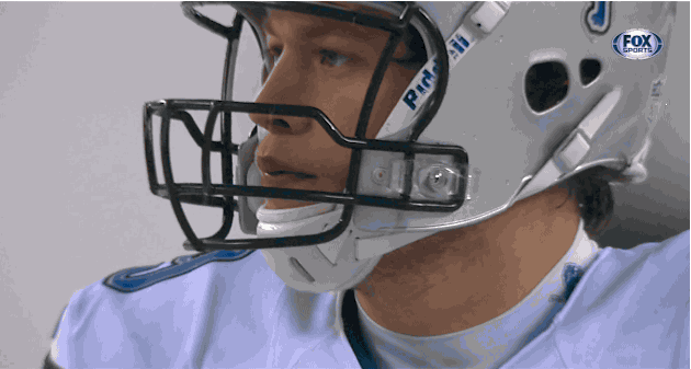 Terrified Matthew Stafford Gets Hit by a Snap