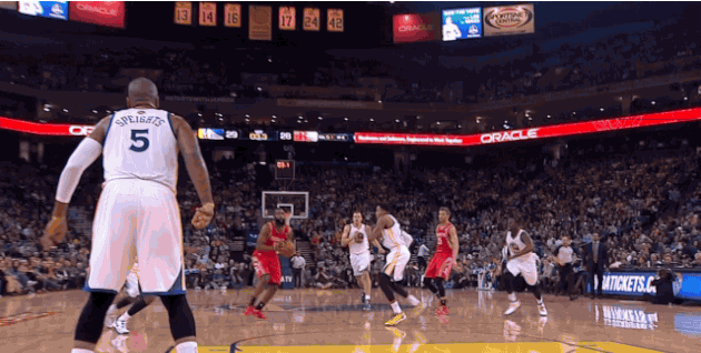 James Harden Finishes Strong at the Rim Against the Warriors
