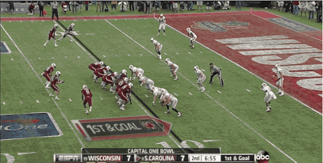 South Carolina Quarterback Connor Shaw Catches a TD Pass on a Trick Play