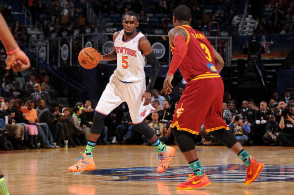 NEW ORLEANS, LA - FEBRUARY 14: Tim Hardaway Jr. of Team Webber handles the basketball during the BBVA Compass Rising Stars Challenge at the Smoothie King Center on February 14, 2014 in New Orleans, Louisiana. NOTE TO USER: User expressly acknowledges and agrees that, by downloading and/or using this Photograph, user is consenting to the terms and conditions of the Getty Images License Agreement. Mandatory Copyright Notice: Copyright 2014 NBAE (Photo by Andrew D. Bernstein/NBAE via Getty Images)