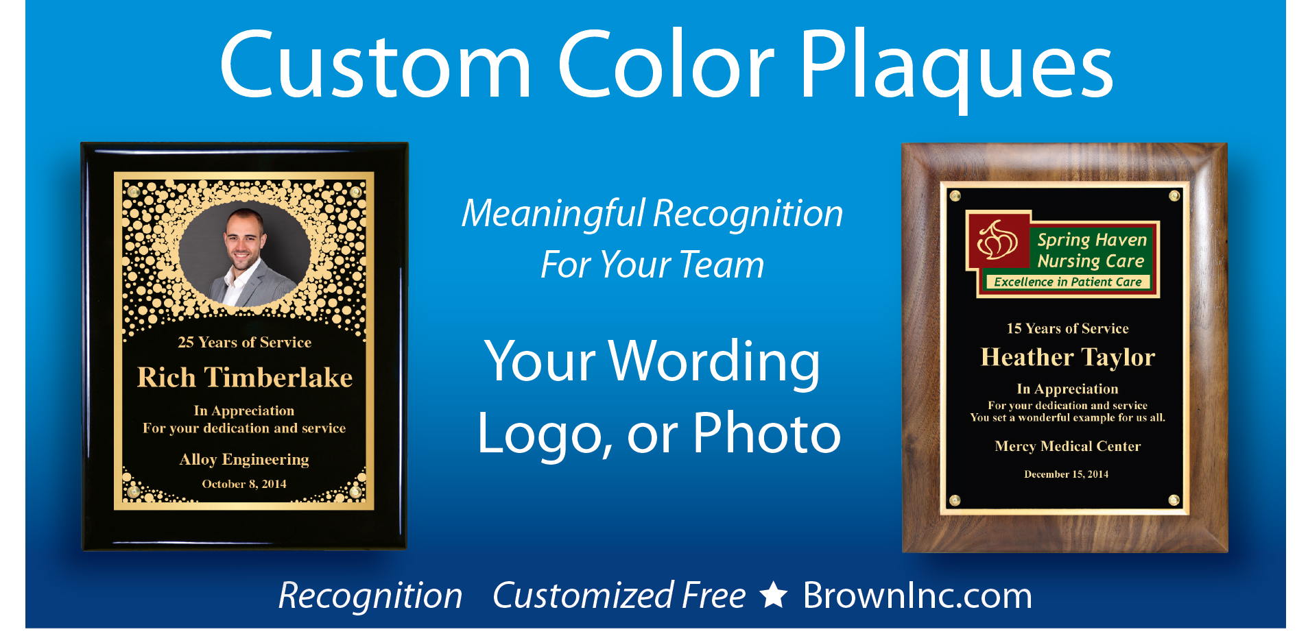 Custom Color Plaques