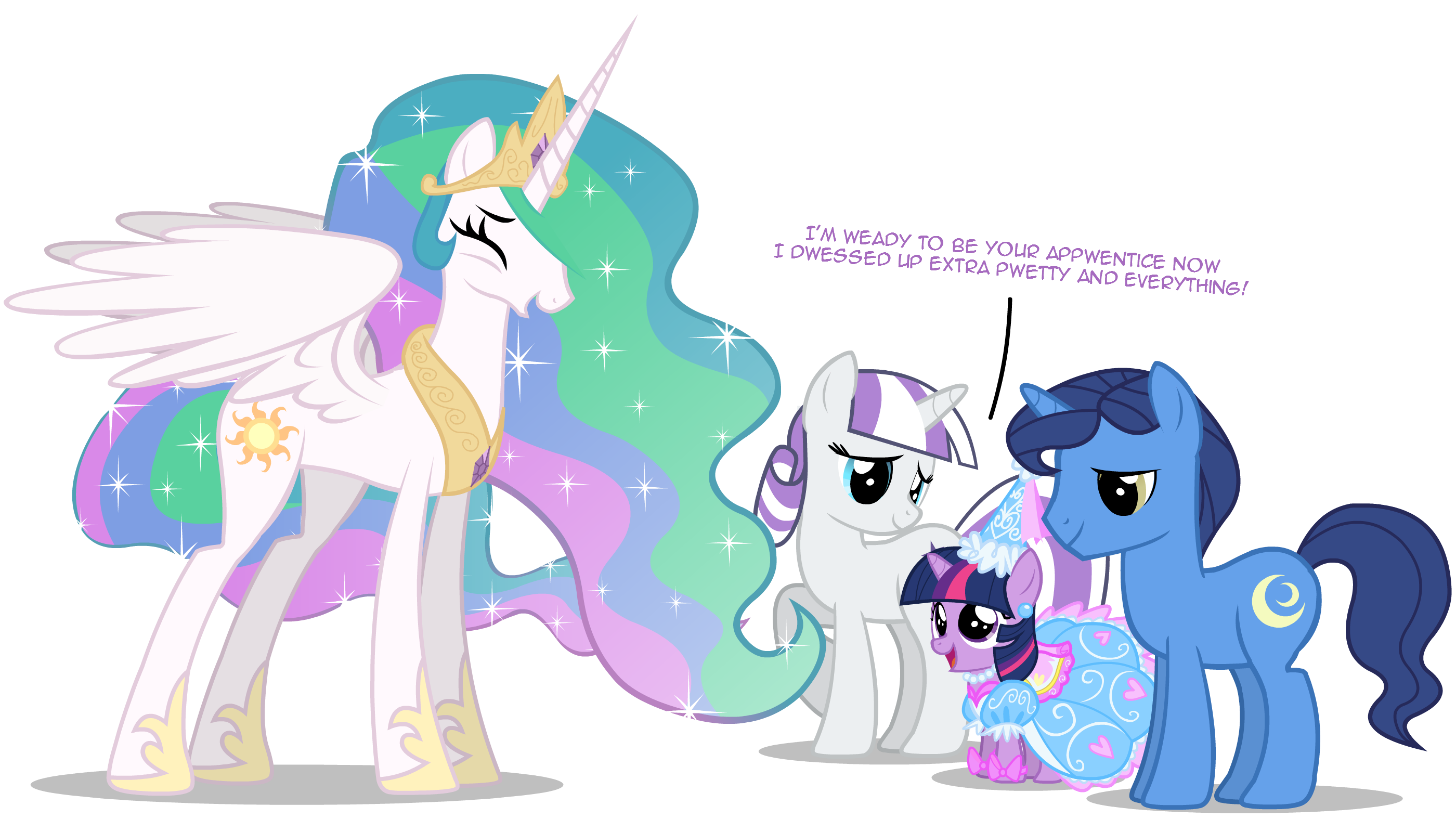 princess celestia, twilight's dad, and twilight sparkle drawn by