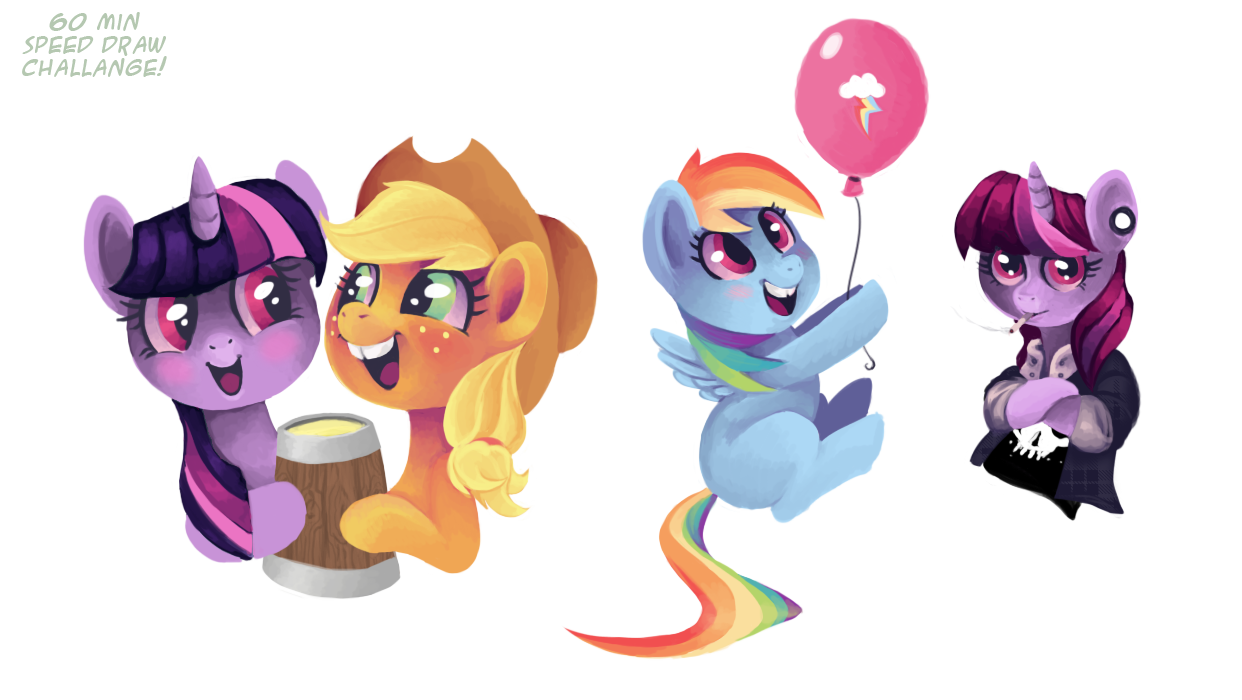 applejack, rainbow dash, and twilight sparkle drawn by myslipox