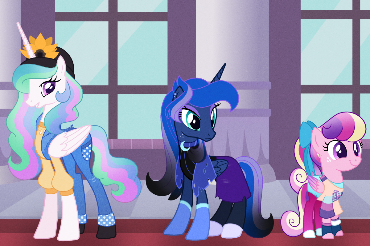 princess cadance, princess celestia, and princess luna drawn by