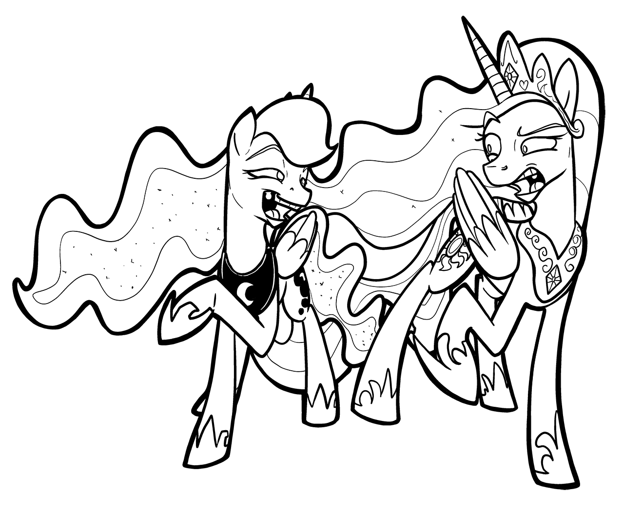 princess celestia and princess luna drawn by secoh2000 - Bronibooru