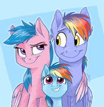 Post 65891, tags: filly, firefly, graystripe64, highres, parents, rainbow_dad, rainbow_dash, rating:Safe, score:21, user:Geomancing