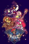 Post 66269, tags: applejack, book, fluttershy, gun, hammer, highres, humanized, main_six, mallet, photinus, pinkie_pie, rainbow_dash, rarity, staff, sword, twilight_sparkle, weapon, rating:Safe, score:13, user:Aurora