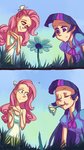 Post 66305, tags: absurdres, comic, equestria_girls, flowers, fluttershy, highres, holivi, humanized, twilight_sparkle, rating:Safe, score:5, user:Geomancing