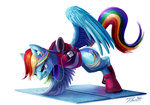 Post 66196, tags: exercise, headphones, rainbow_dash, shirt, tsitra360, rating:Safe, score:9, user:Geomancing