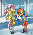Post 66232, tags: cloudsdale, fluttershy, glancojusticar, highres, humanized, rainbow_dash, toy, rating:Safe, score:7, user:Granzon