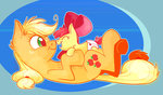 Post 66094, tags: apple_bloom, applejack, baby, graystripe64, highres, rating:Safe, score:8, user:Geomancing