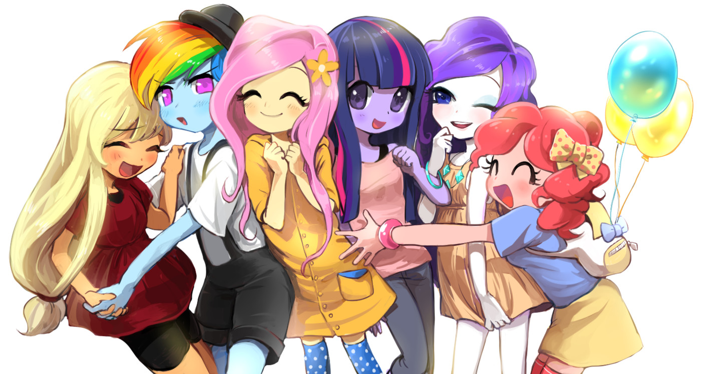 applejack, fluttershy, main six, pinkie pie, rainbow dash, and others
