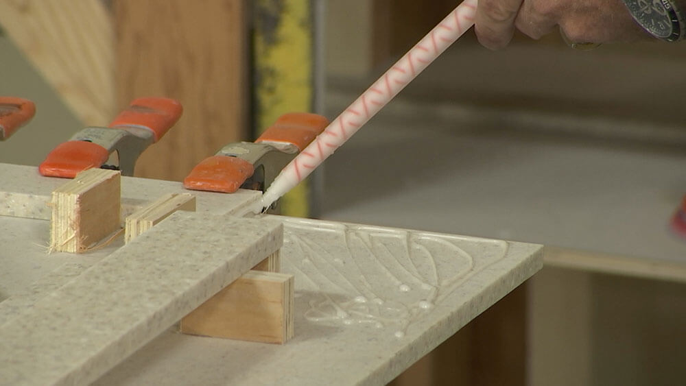 Liberally Appy Glue to Corner Treatment