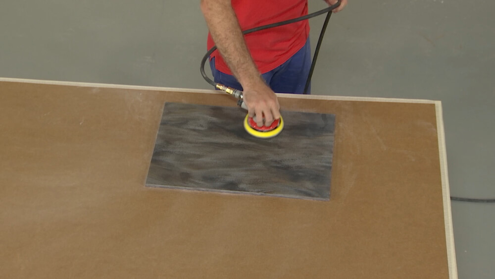 Buff Material with Maroon Scotch Brite Pad