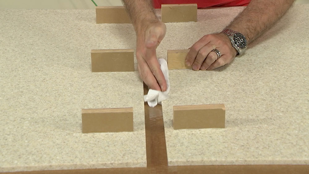 Wipe Edge with Denatured Alcohol
