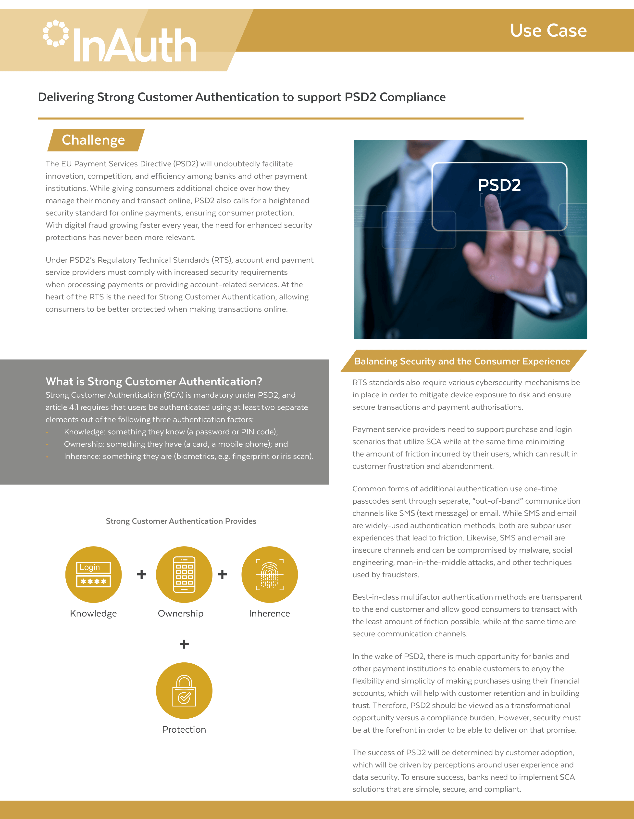 InAuthenticate<sup>®</sup>: Delivering Strong Customer Authentication to support PSD2 Compliance