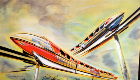 Monorail illustration, John Hench