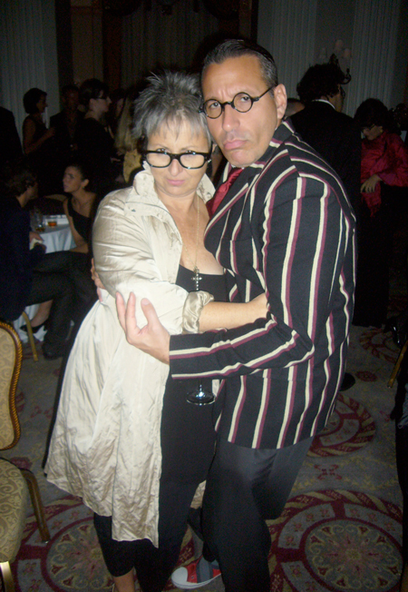 Morla,Kidd Jennifer Morla and Chip Kidd stylish in stripes