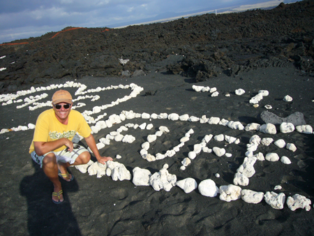 Sean at Kona Village with a nice message