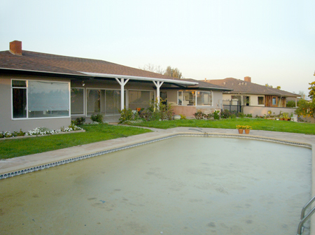 Back yard, before; the pool pump was dead