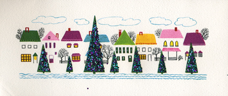 glitter-houses The street with glitter trees