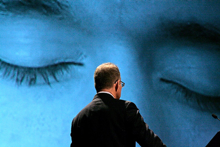 the back of Michael Bierut's head at Command X