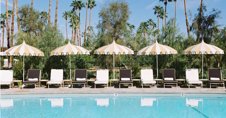 Parker Hotel, Palm Springs, pool. I need the pagoda umbrellas.