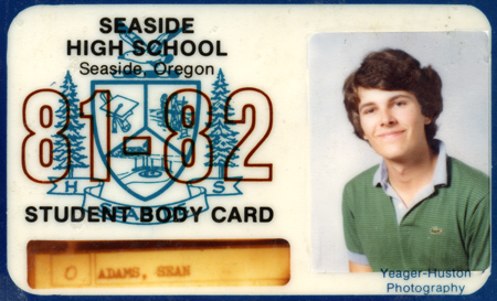 Seaside High School id card, 1982