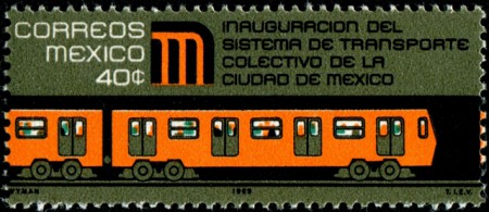 Stamp, Mexico City Metro, 1969