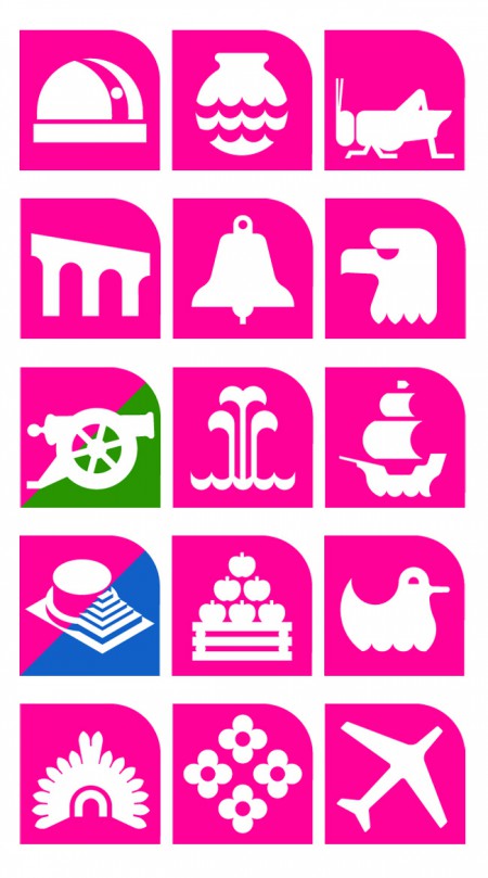 Station icons, Mexico City Metro, 1969