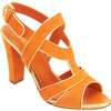  Sergio Rossi Piped Stylized Band Slingback Sandal - Paprika Orange/go